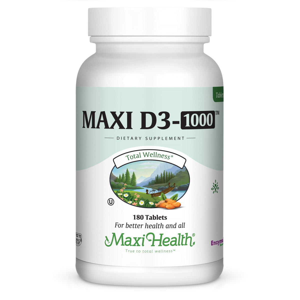 Maxi Health D3 1000 IU Tablets front view packaging