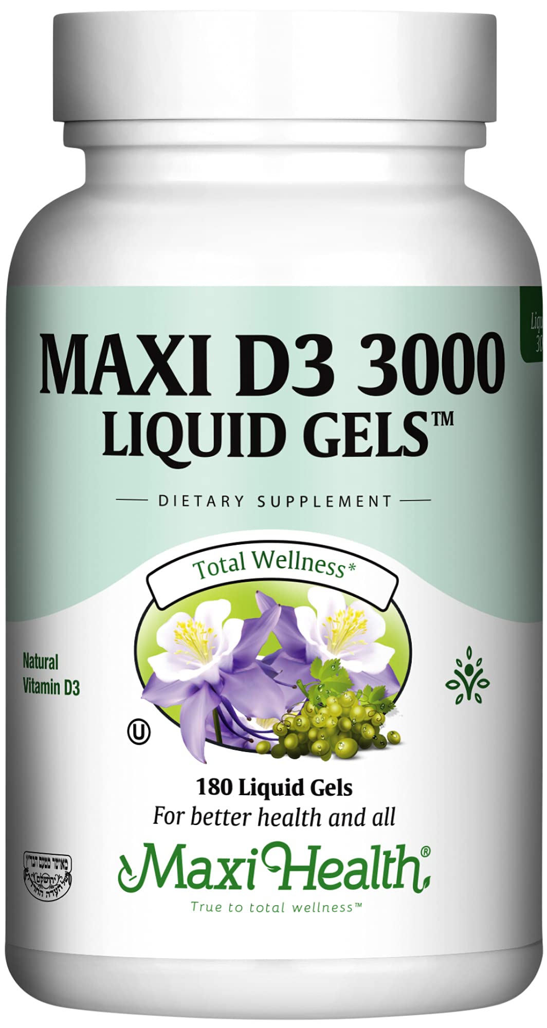 Maxi Health D3 3000 Liquid Gels front view