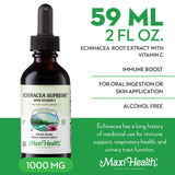 Maxi Health Echinacea Drops 1000mg back label