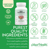 Maxi Health Evening Primrose Oil Capsules on a wooden surface