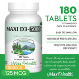 Maxi Health Extra Strength Vitamin D3 5000 IU Tablets packaging