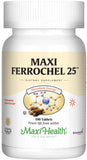 Maxi Health Ferrochel 25 Iron Supplement 100 Tablets front view