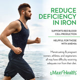 Maxi Health Ferrochel 25 Iron Supplement showing tablet size