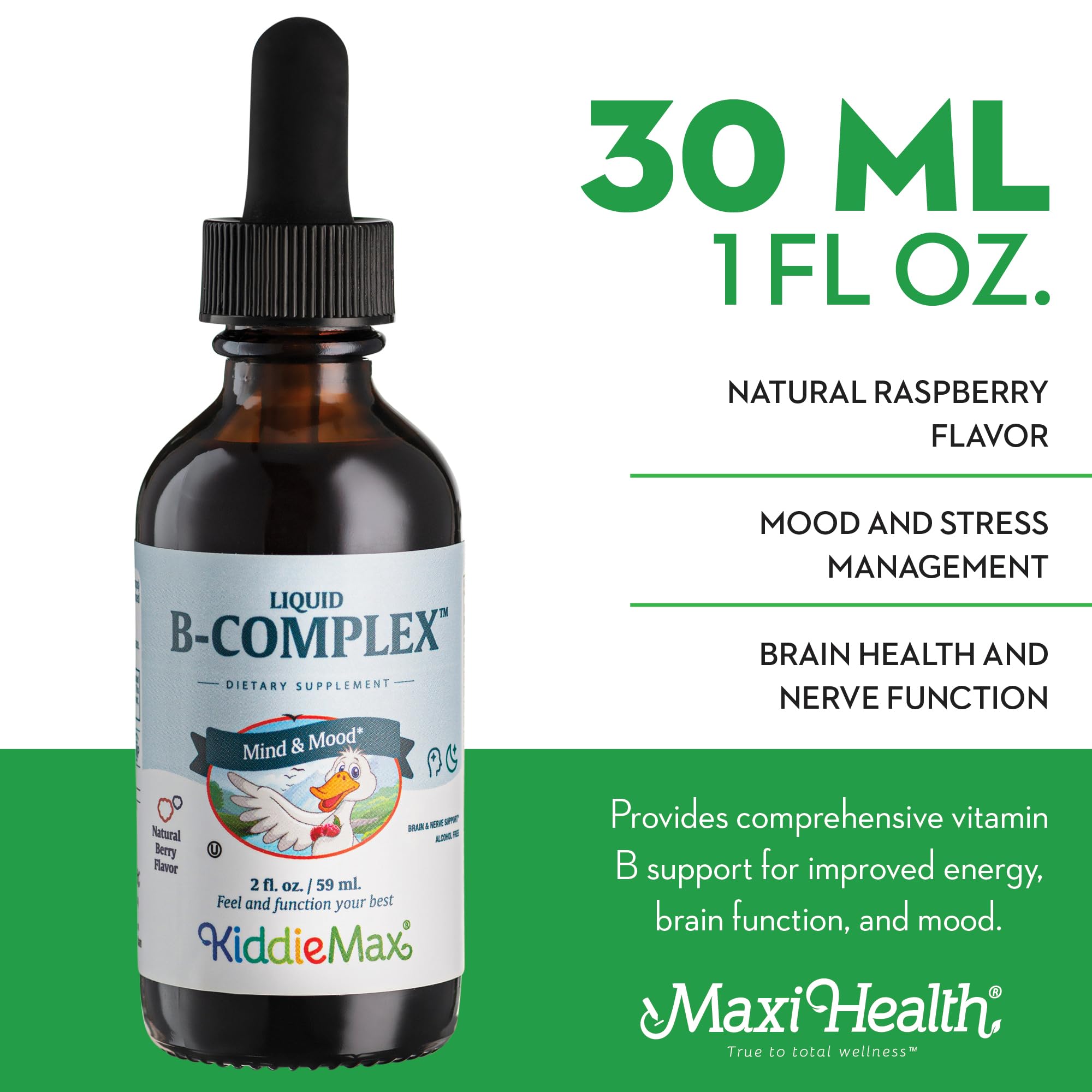 Maxi Health Liquid Vitamin B Complex bottle with dropper