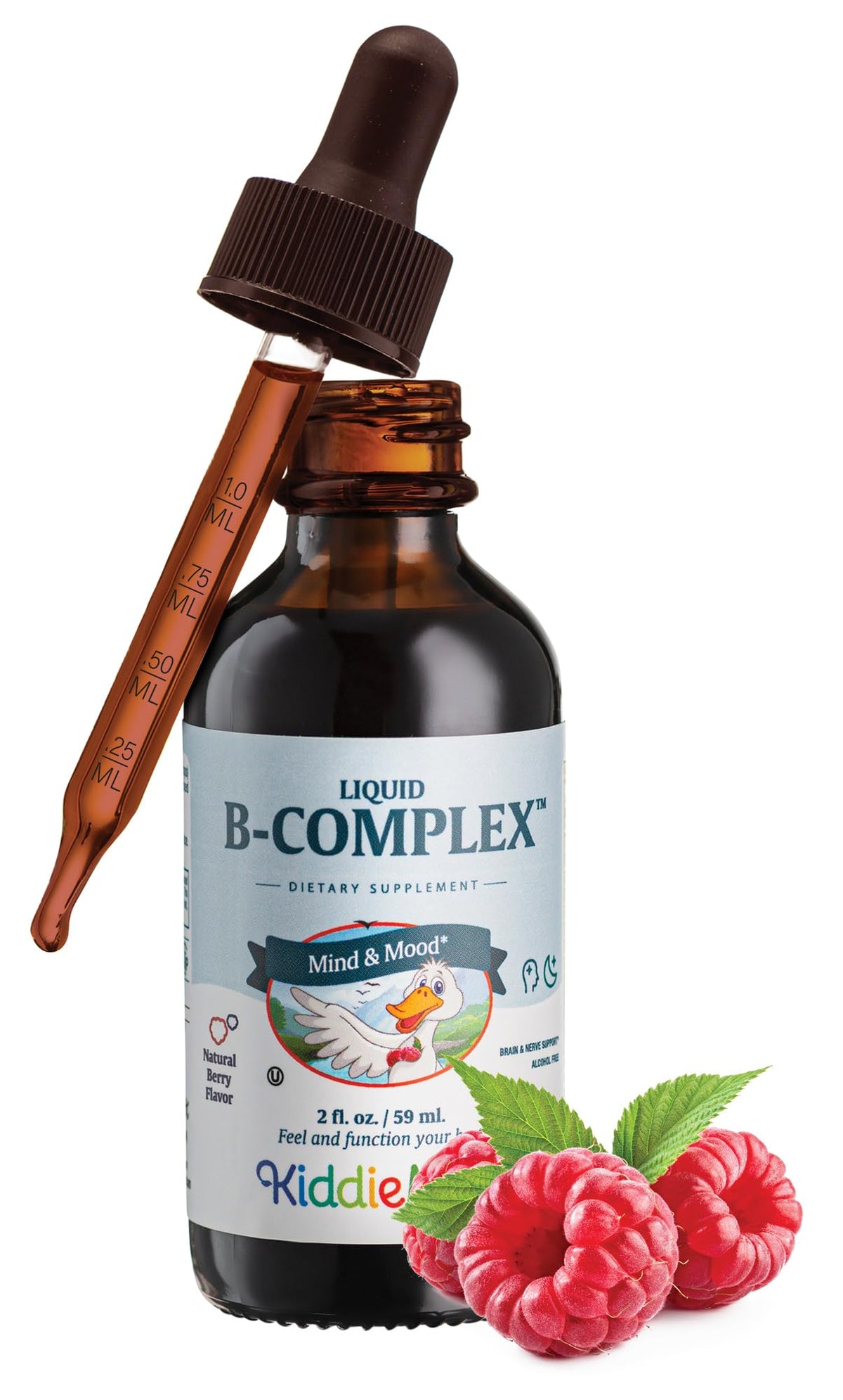 Maxi Health Liquid Vitamin B Complex front view with raspberry flavour