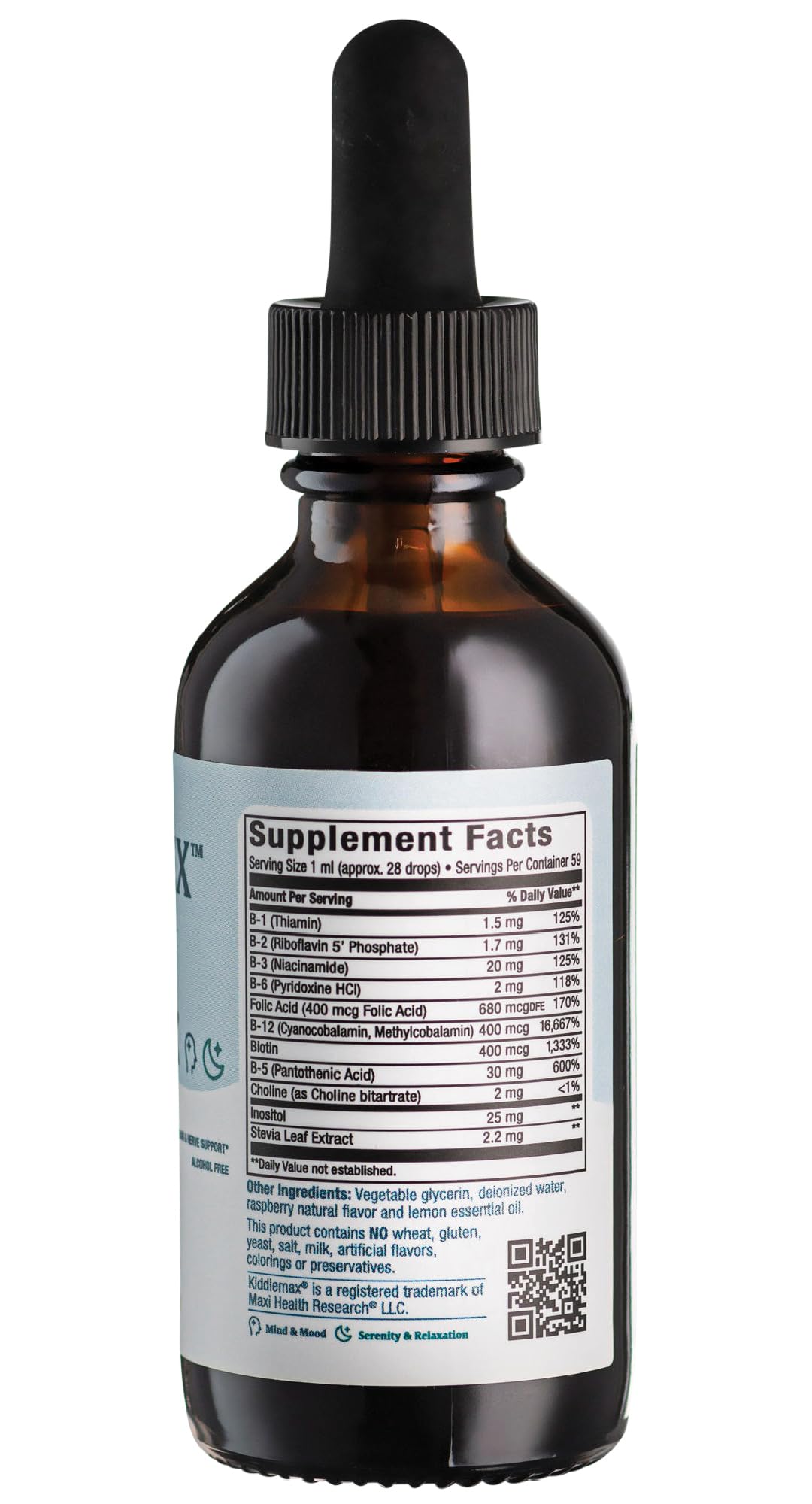 Maxi Health Liquid Vitamin B Complex packaging side view