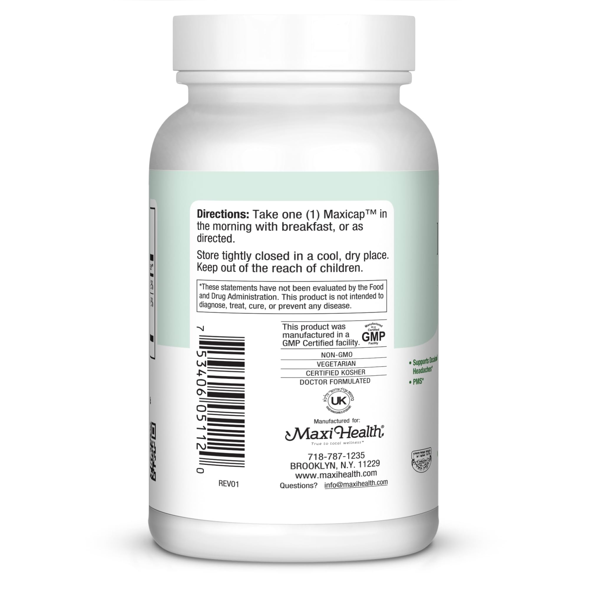 Maxi Health MAG 6 Magnesium Supplement bottle with capsules
