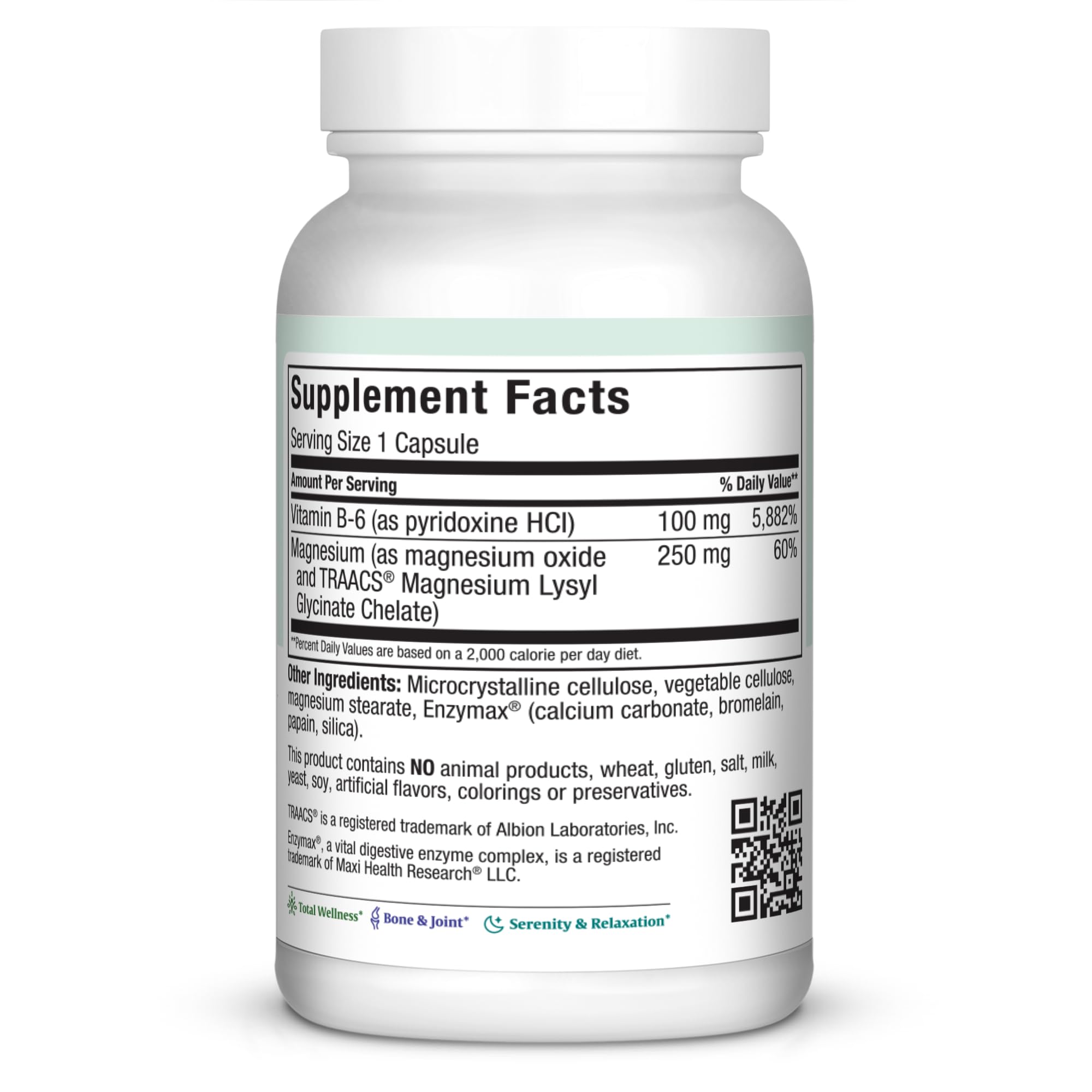 Maxi Health MAG 6 Magnesium Supplement side view with label