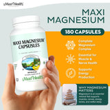 Maxi Health Magnesium Supplement 240g side view with label