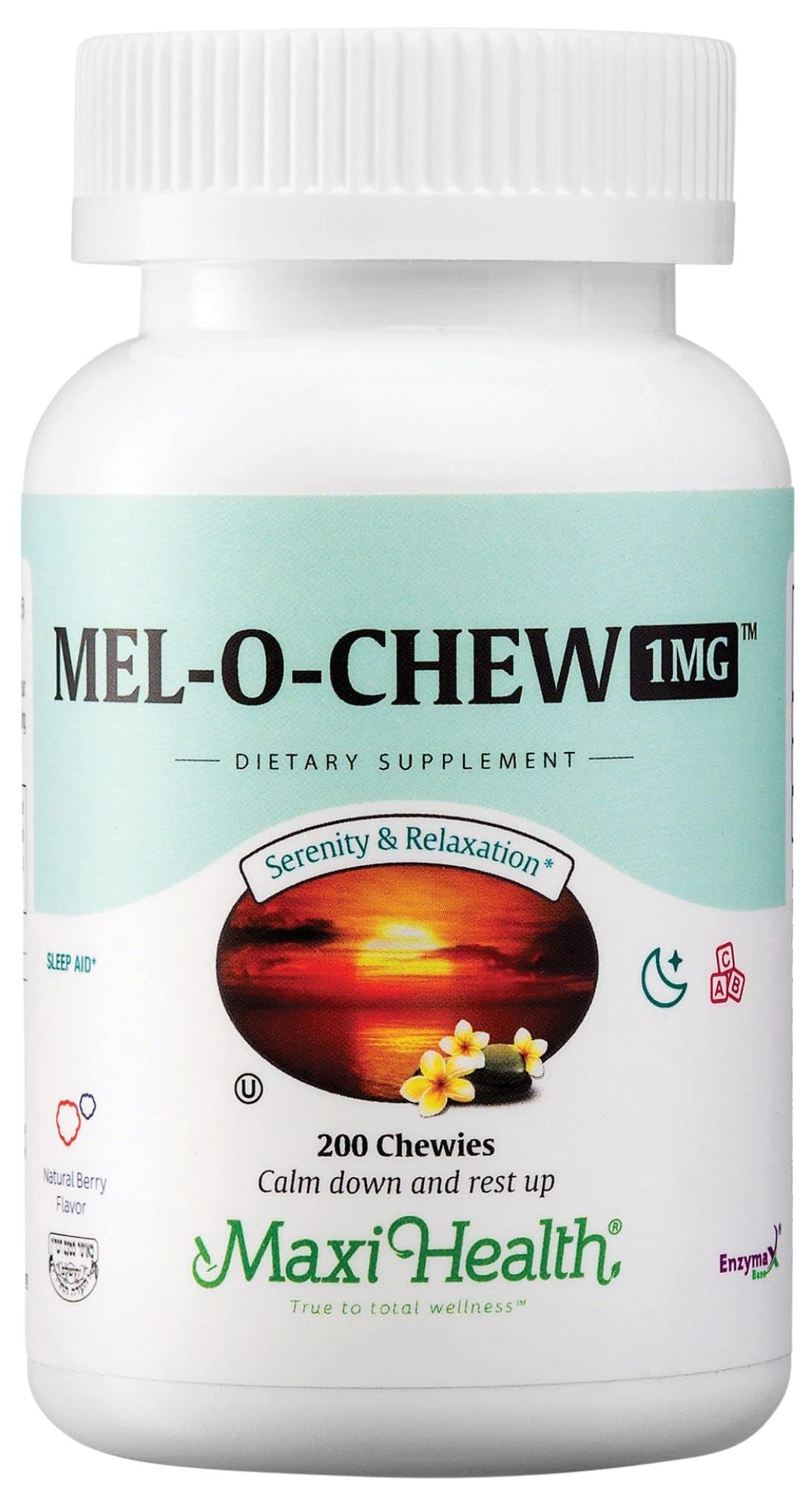 Maxi Health Mel-O-Chew 1mg Chewable Tablets packaging front view