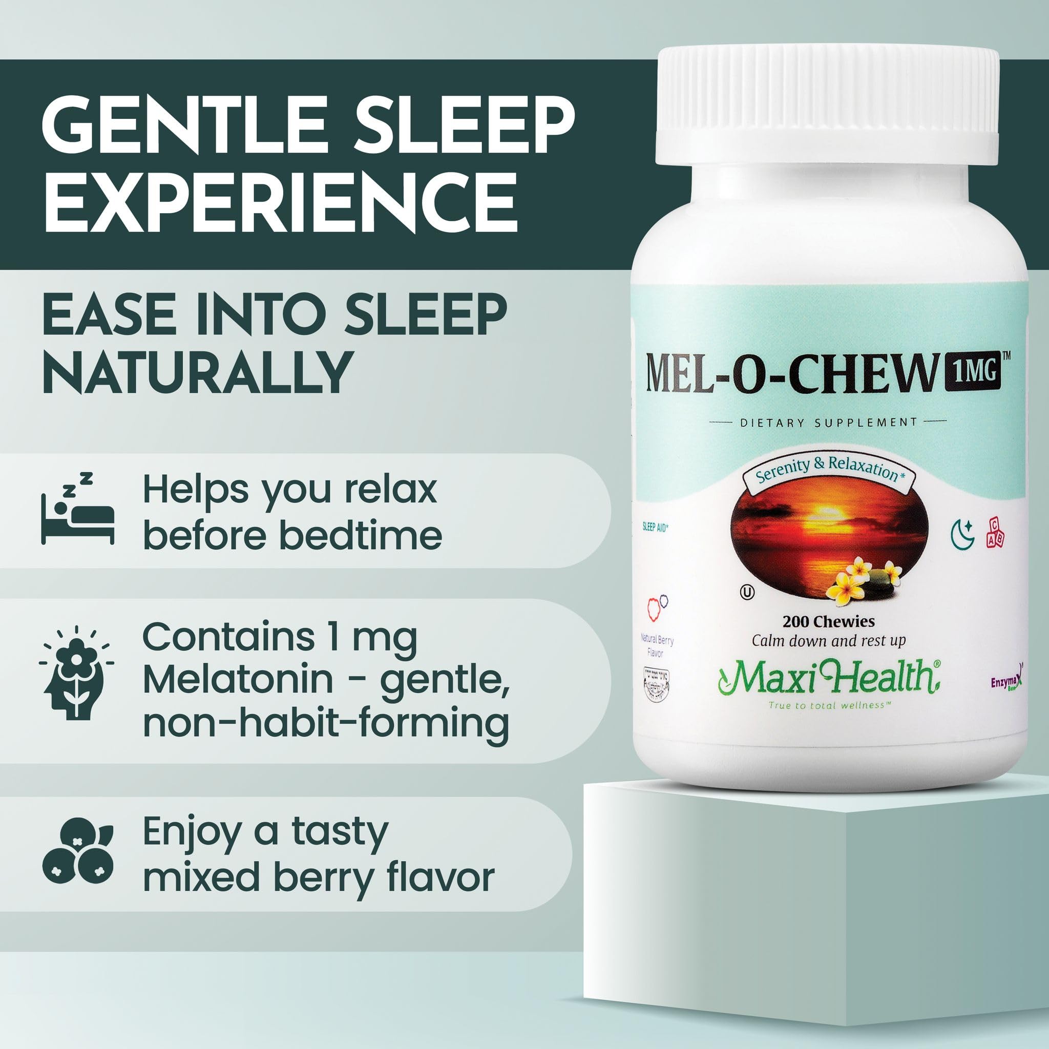 Maxi Health Mel-O-Chew 1mg Chewable Tablets side view