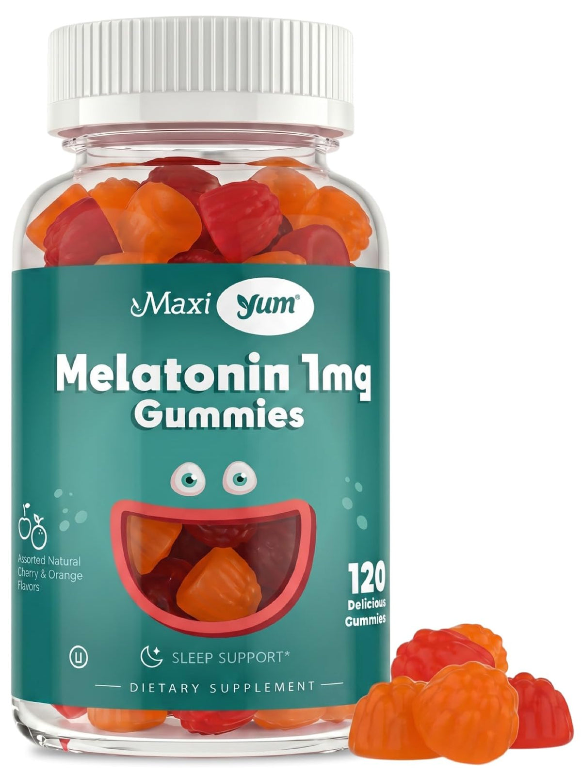 Maxi Health Melatonin Gummies 1mg front view packaging