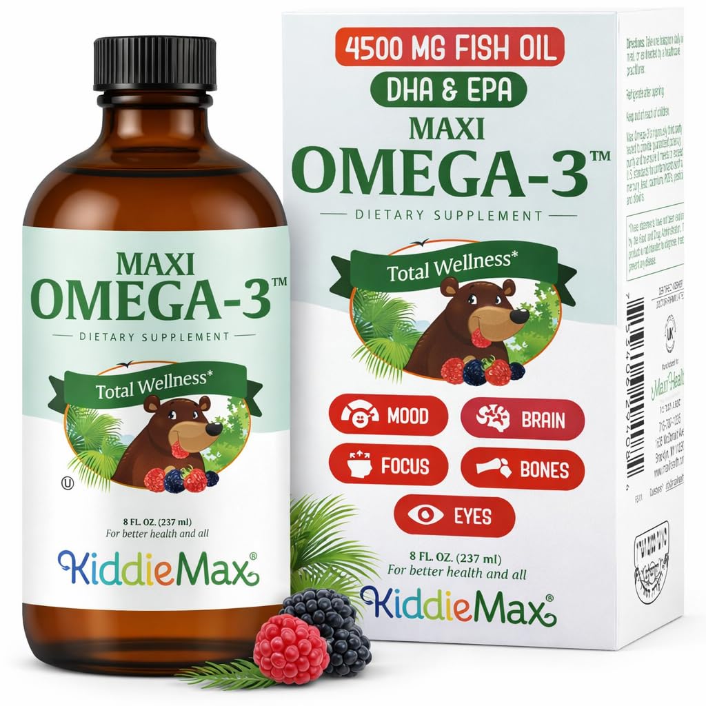 Maxi Health Omega-3 Fish Oil Liquid for Kids 395g front view