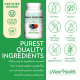 Maxi Health Omega Yums gummies with fresh fruit