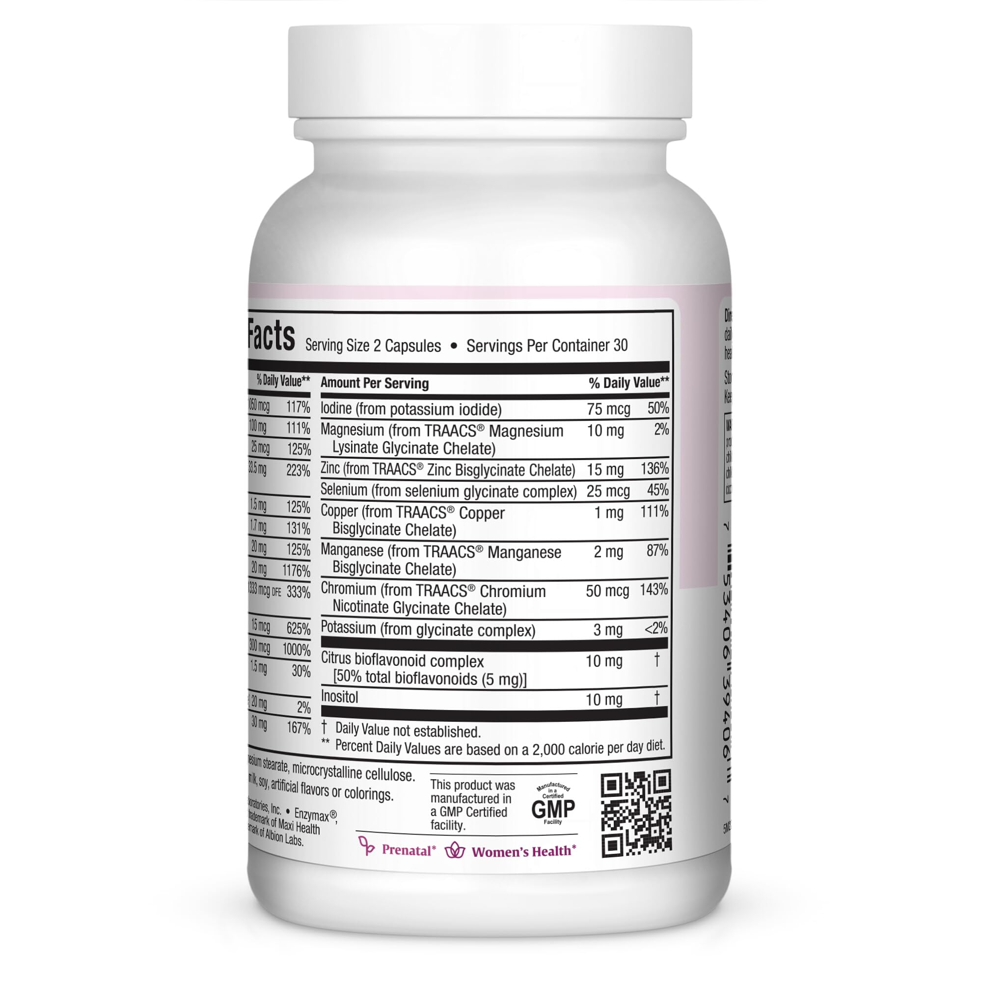 Maxi Health Prenatal Multivitamin small capsules packaging