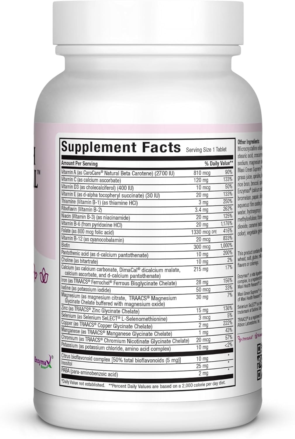 Maxi Health Prenatal Vitamins One Daily tablet close-up
