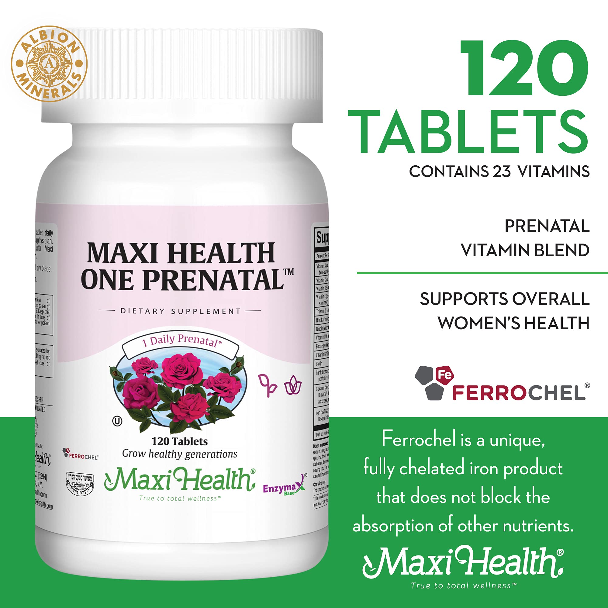 Maxi Health Prenatal Vitamins tablet close-up