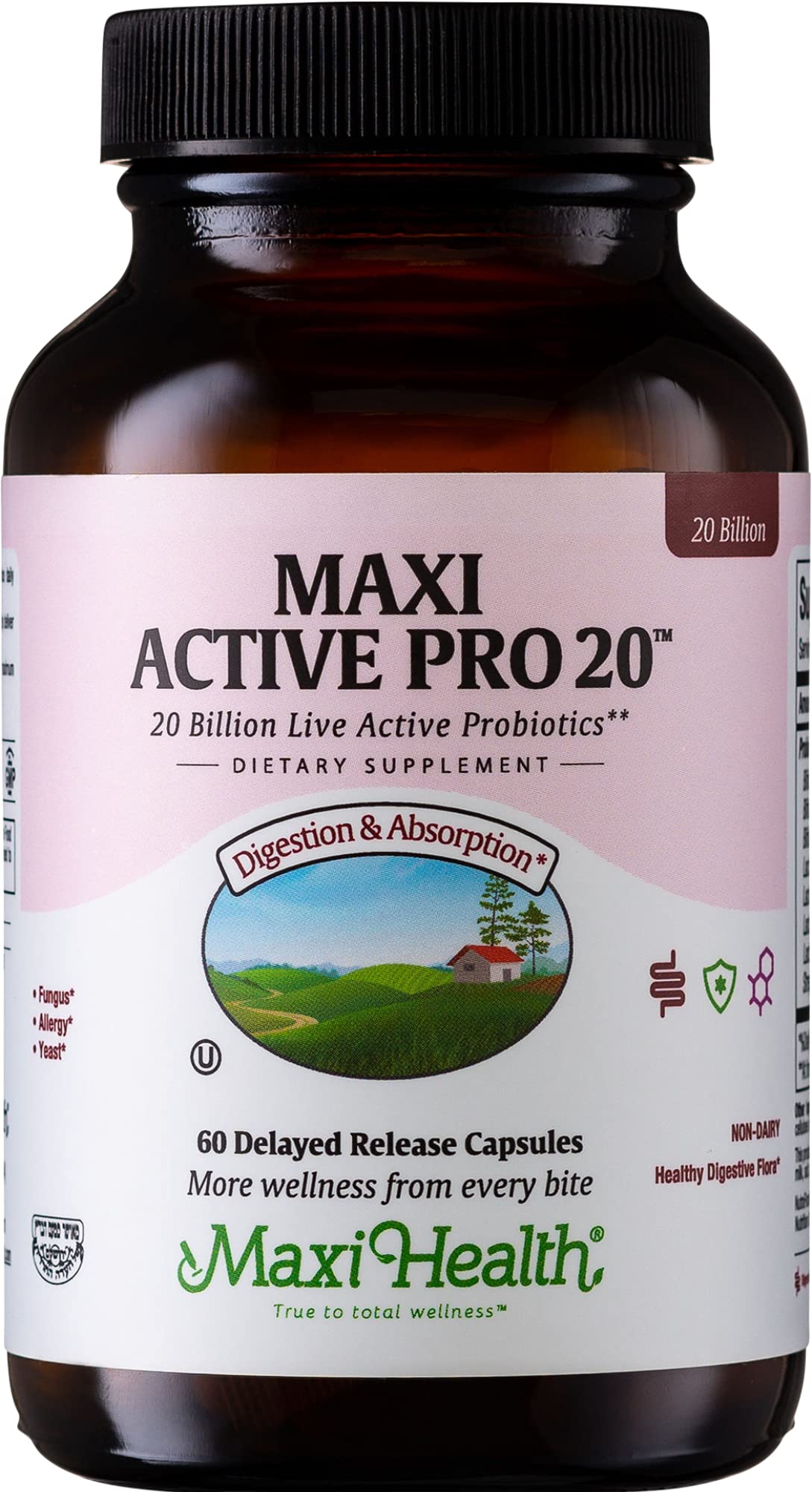 Maxi Health Probiotic Capsules front view with packaging