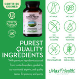 Maxi Health Probiotic Capsules on a wooden table