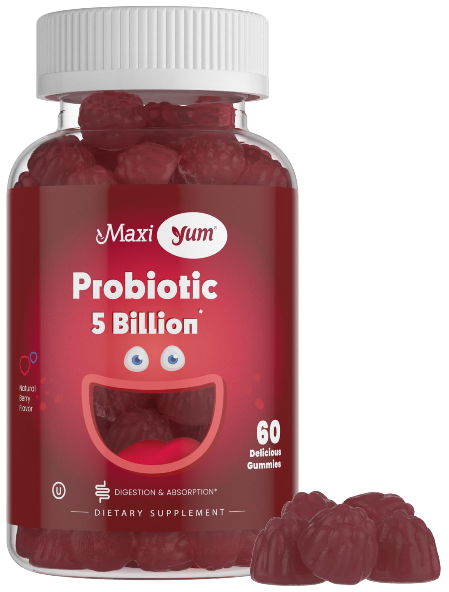 Maxi Health Probiotic Gummies 5 Billion CFU front view with packaging