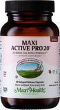 Maxi Health Probiotic Supplement front view with capsule bottle