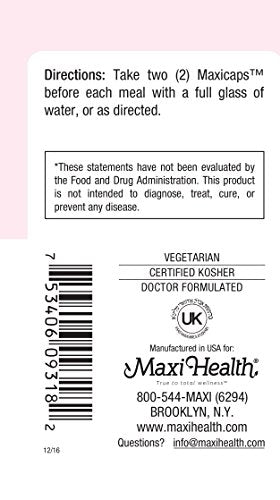Maxi Health Psyllium Husk Capsules lifestyle scene with a glass of water