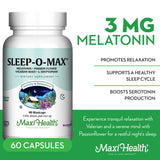 Maxi Health Sleep-O-Max capsule bottle with label