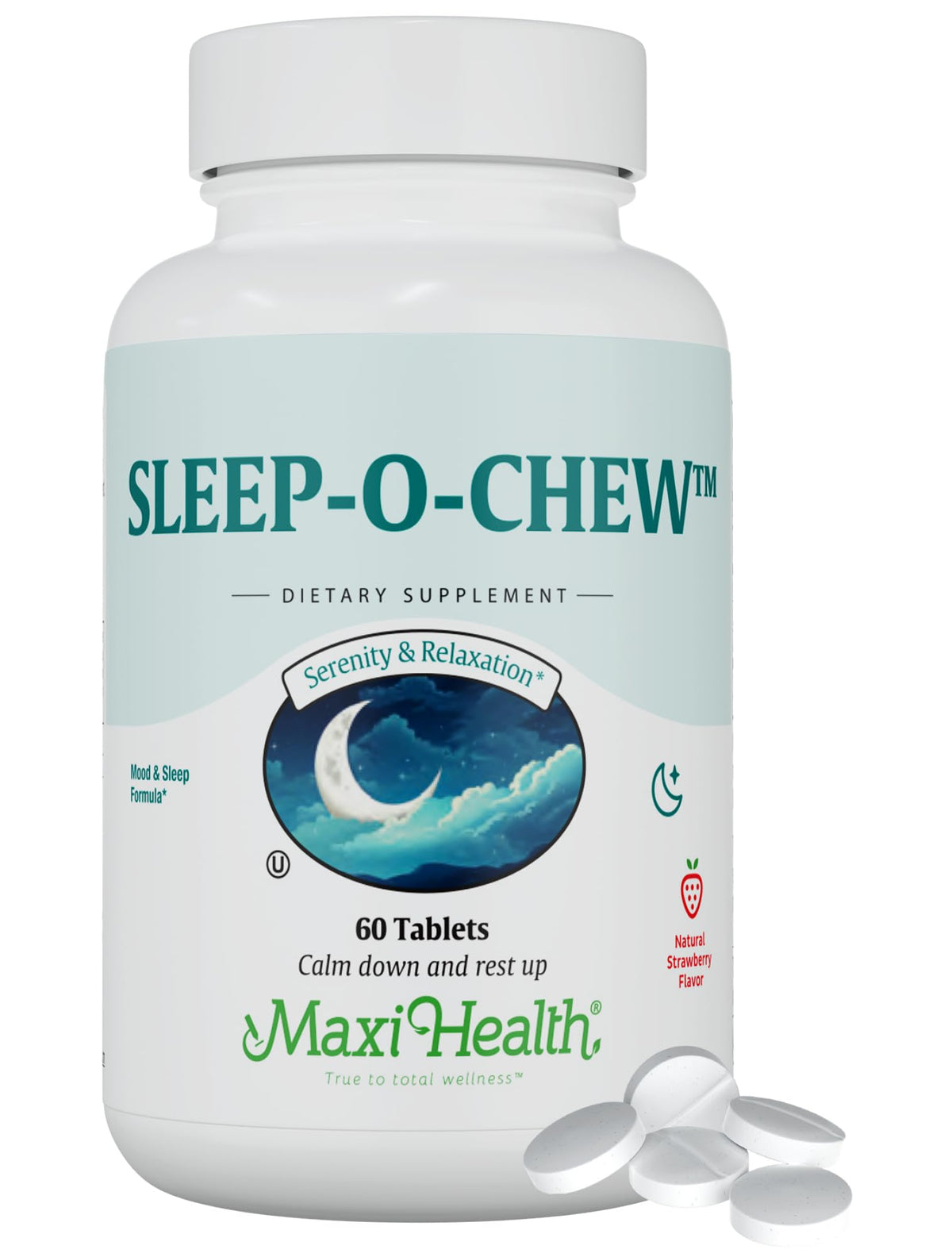 Maxi Health Sleep Supplements 60 Count front view with packaging