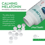 Maxi Health Sleep Supplements chewable tablet in hand