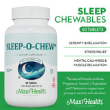 Maxi Health Sleep Supplements ingredients list on packaging