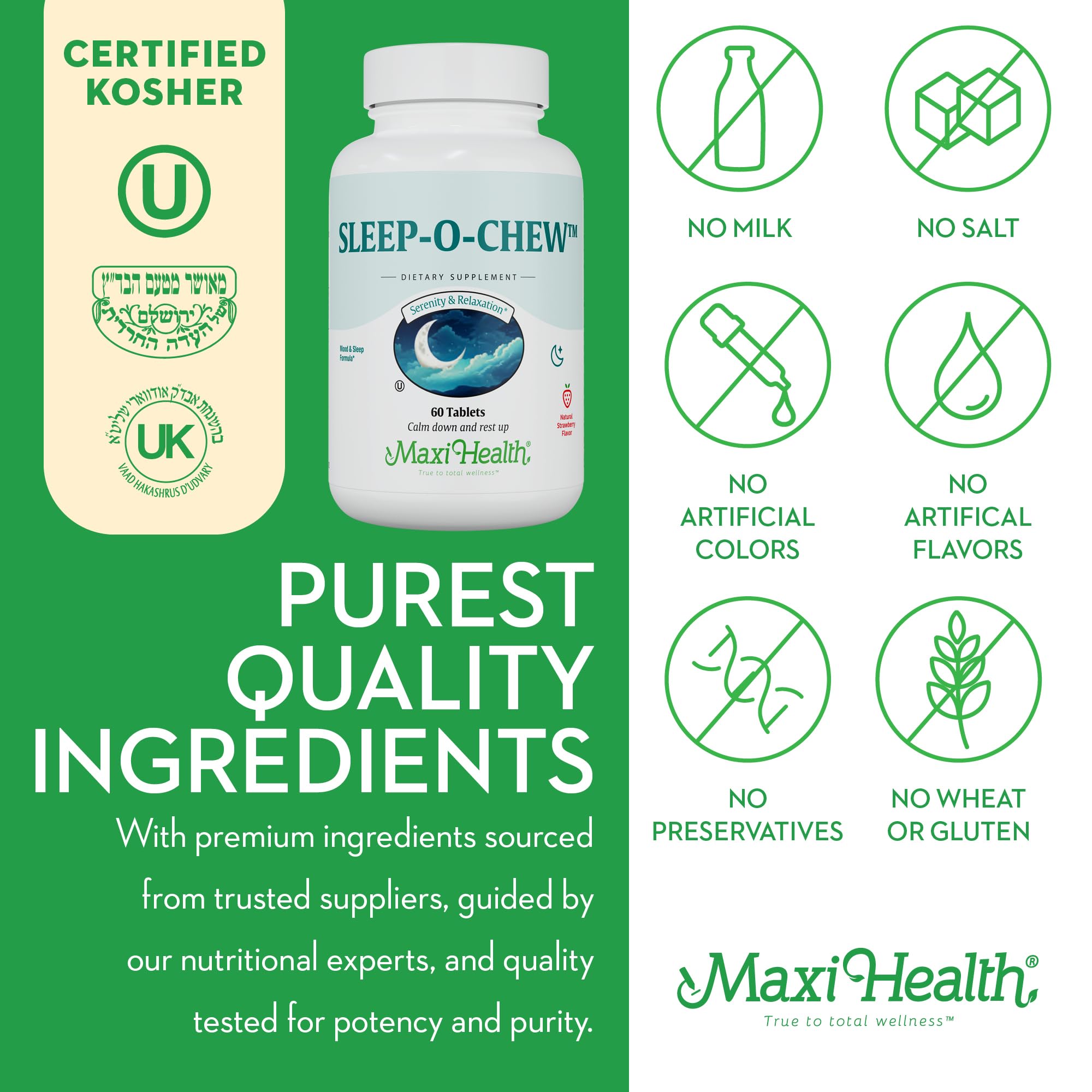 Maxi Health Sleep Supplements packaging back view