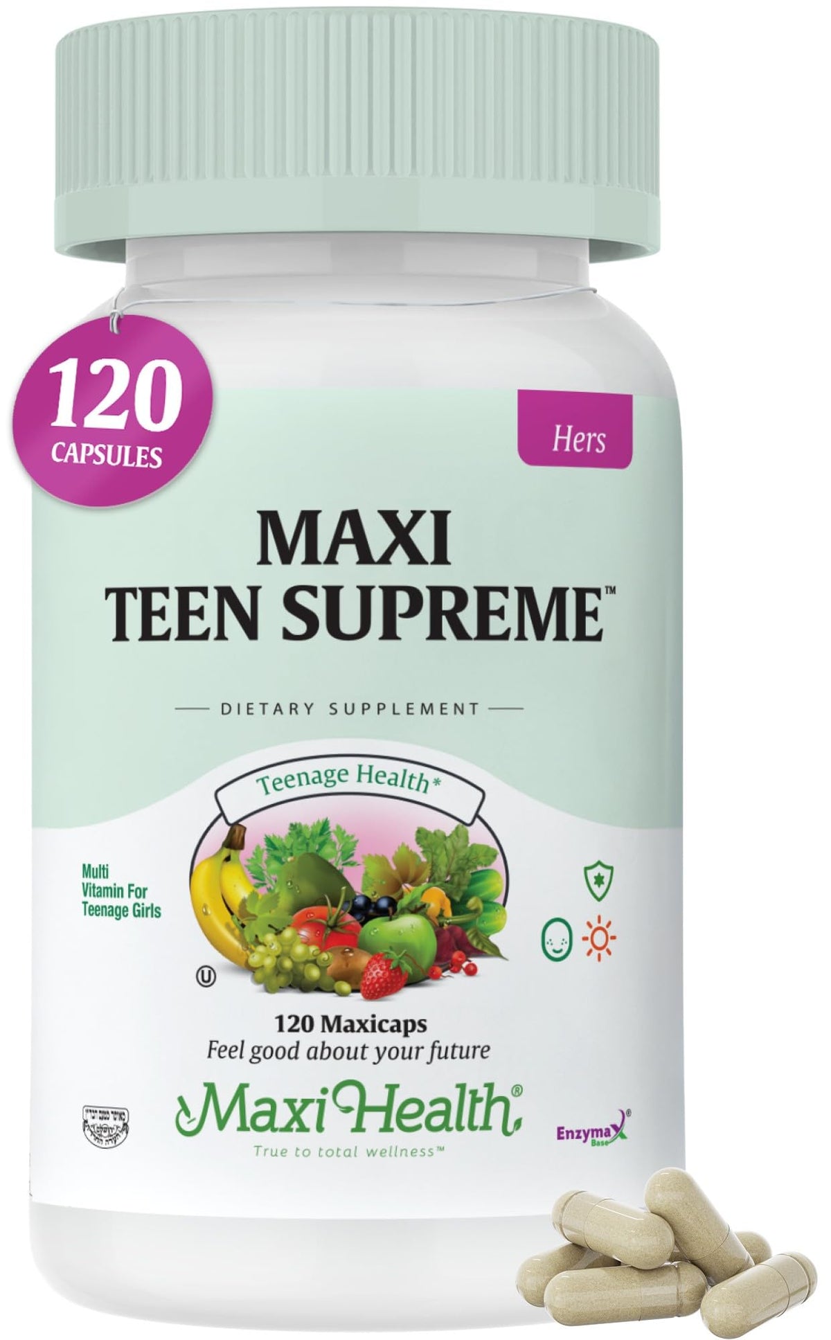 Maxi Health Teen Girl Multivitamin bottle front view