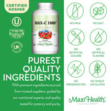 Maxi Health Vitamin C 1000mg on a wooden table