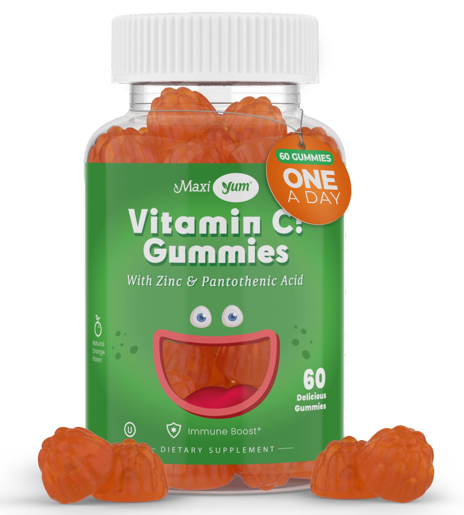 Maxi Health Vitamin C + Zinc Gummies front view