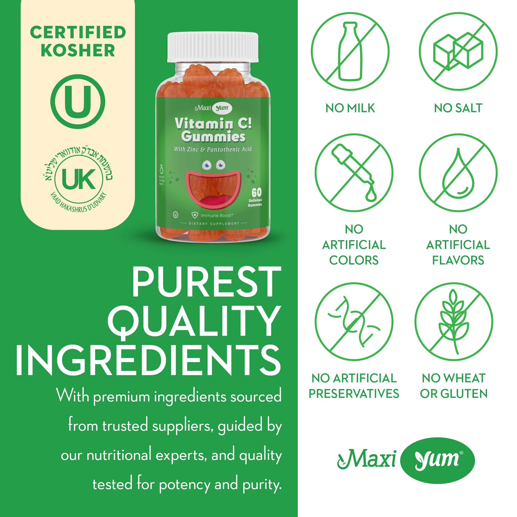 Maxi Health Vitamin C + Zinc Gummies in hand