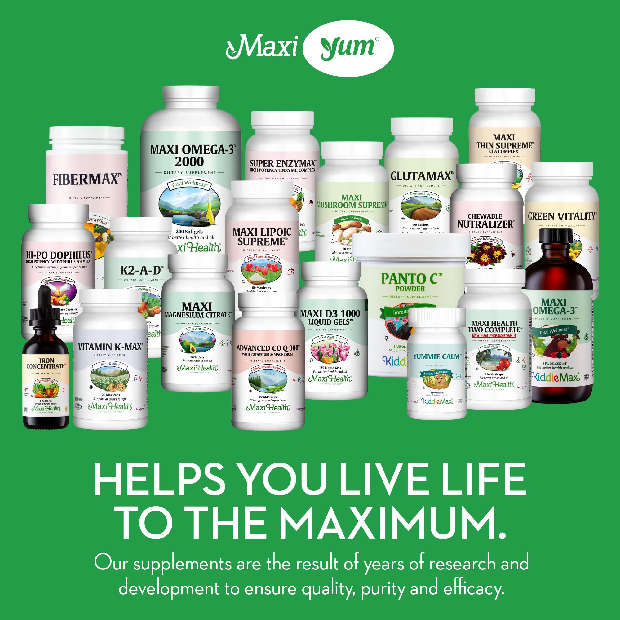Maxi Health Vitamin C + Zinc Gummies nutritional information