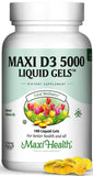 Maxi Health Vitamin D3 5000 IU softgels front view