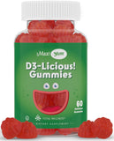 Maxi Health Vitamin D3 Gummies 1000 IU cherry flavour front view