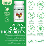 Maxi Health Vitamin D3 ingredients list