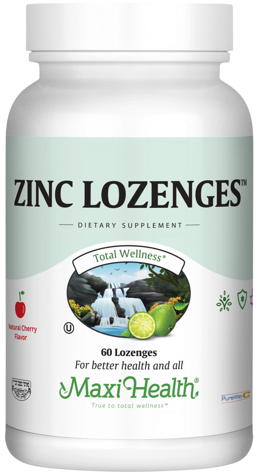 Maxi Health Zinc Lozenges Cherry Flavour front view