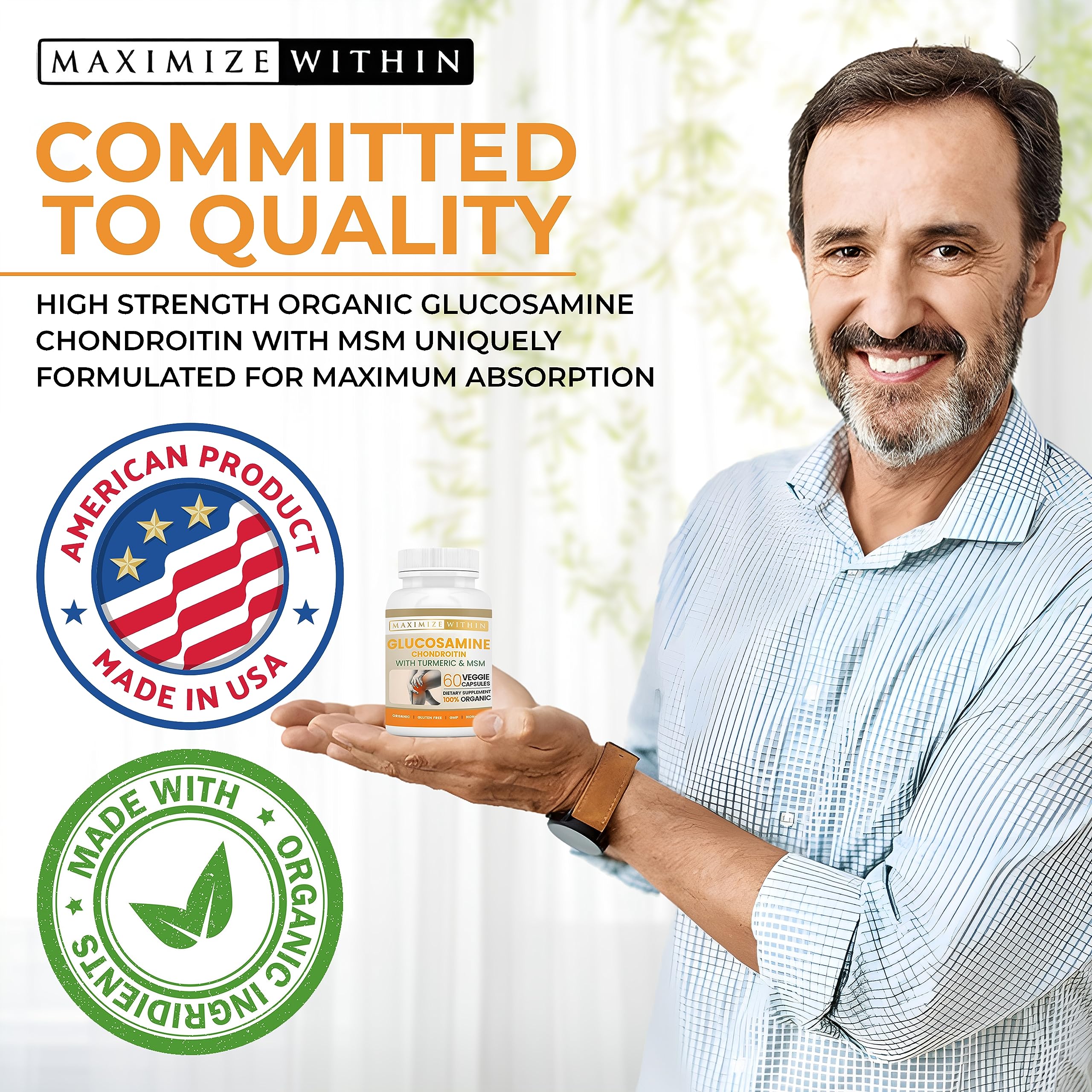 Maximize Within Chondroitin Supplement capsules on a table