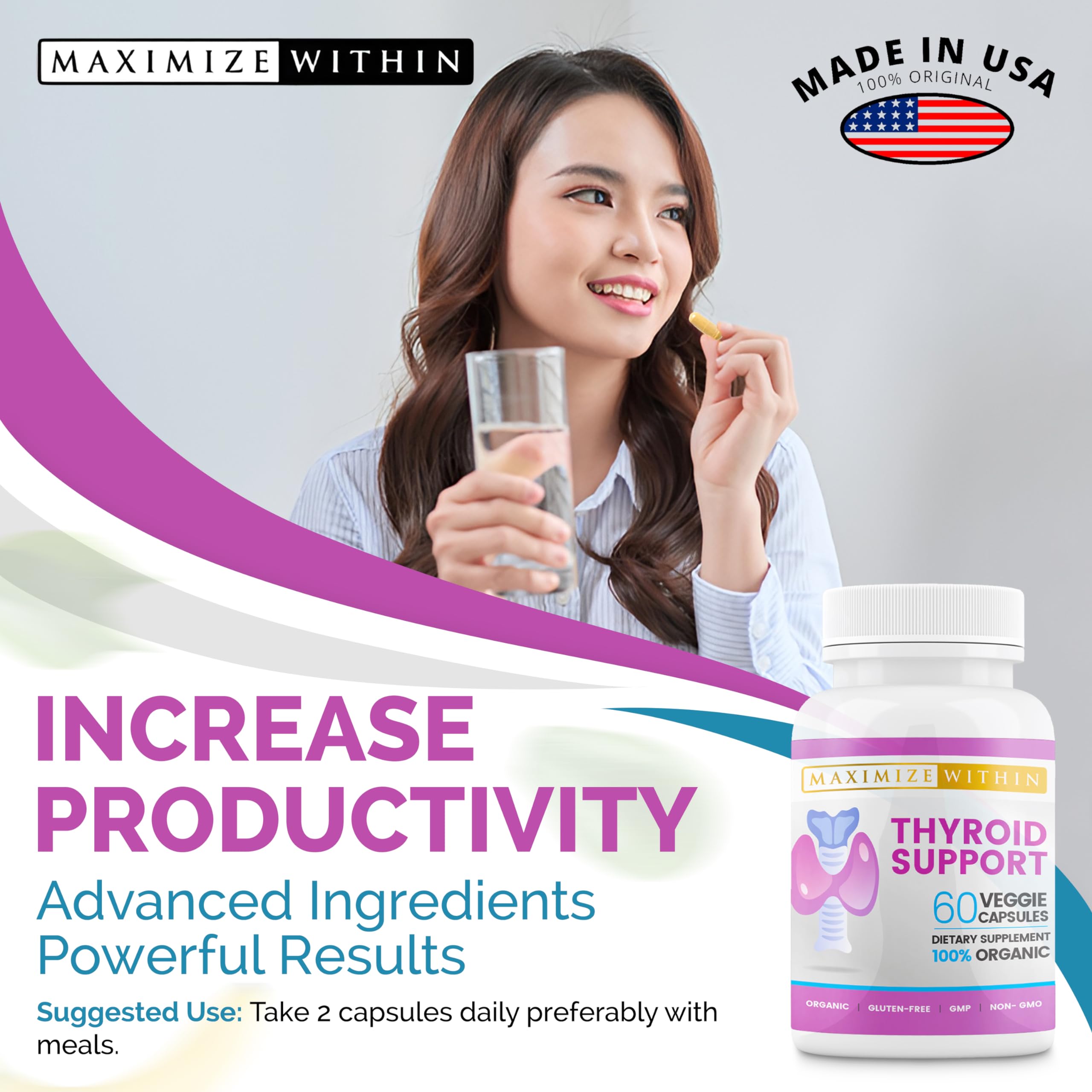 Maximize Within Thyroid Support Supplement close-up of capsules