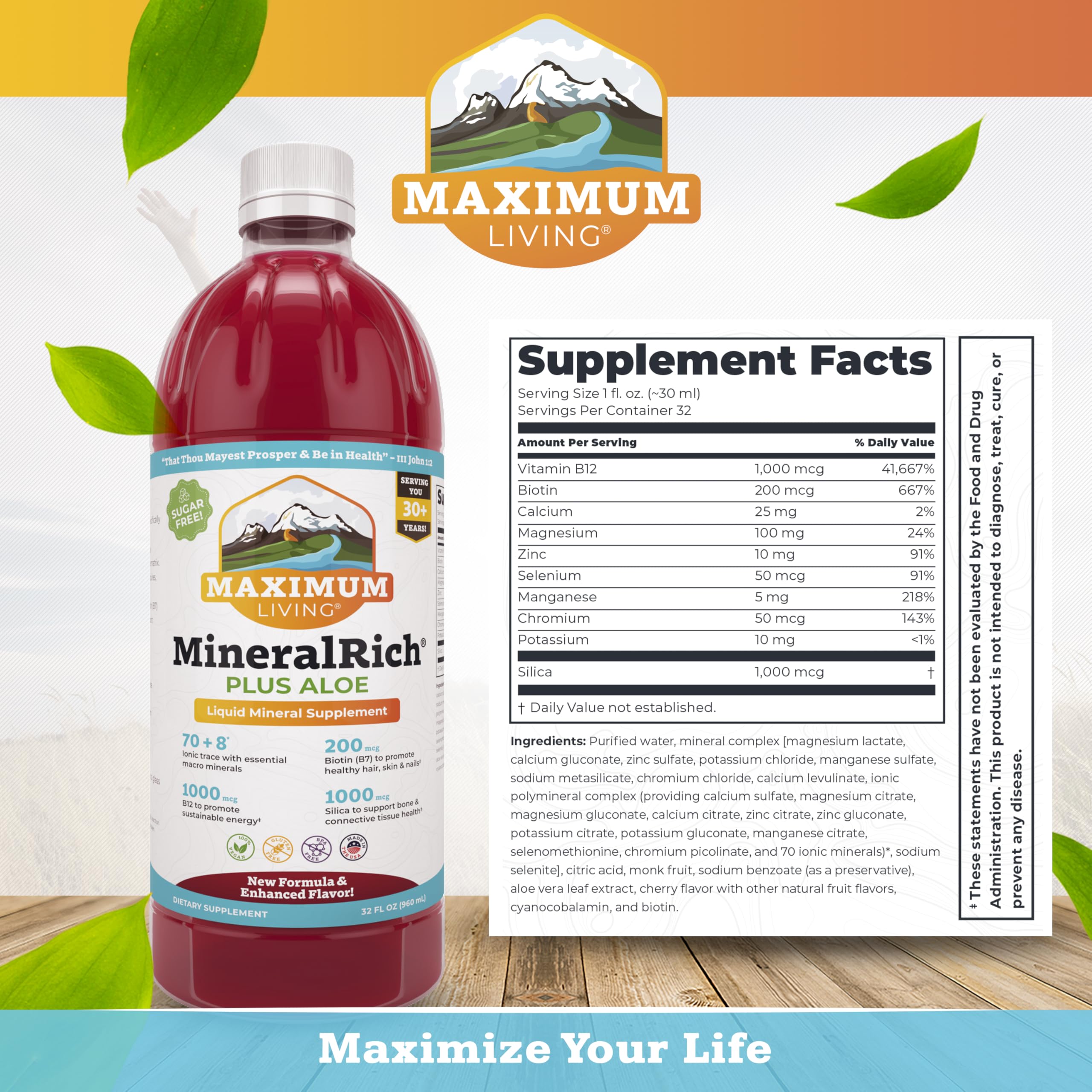 Maximum Living Blended Vitamin & Mineral Supplement packaging