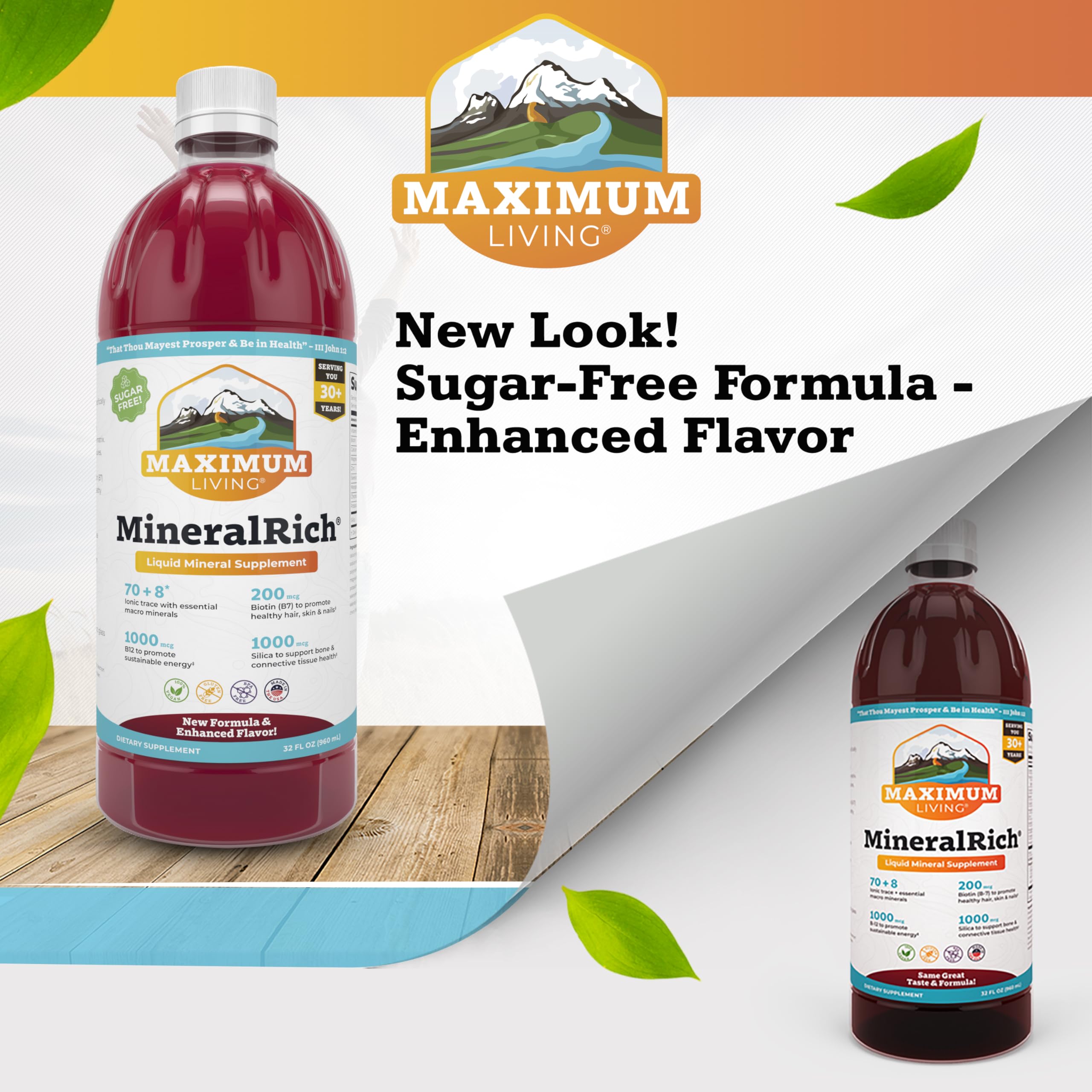Maximum Living Trace Minerals 454g bottle side view