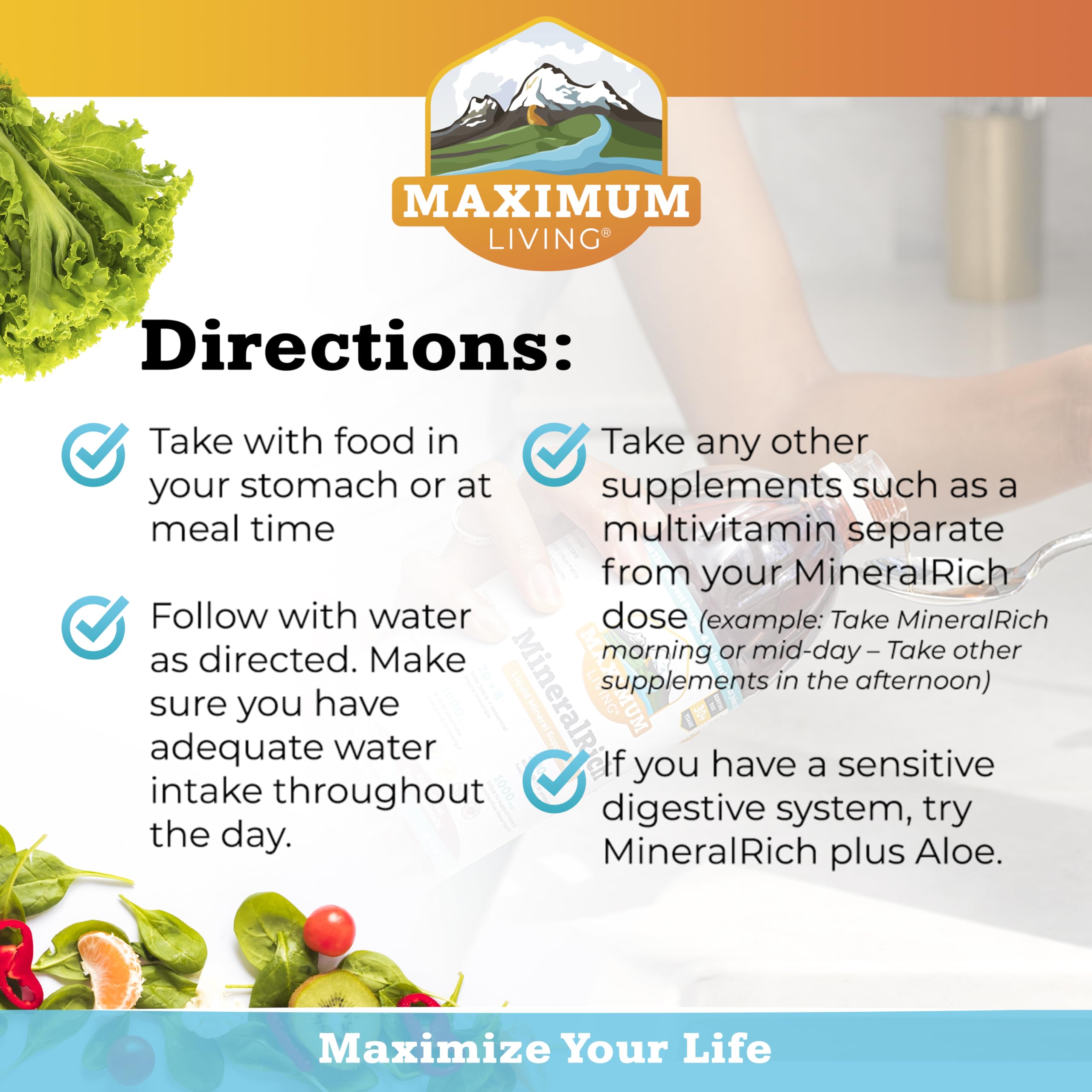 Maximum Living Trace Minerals 454g bottle with measuring cap