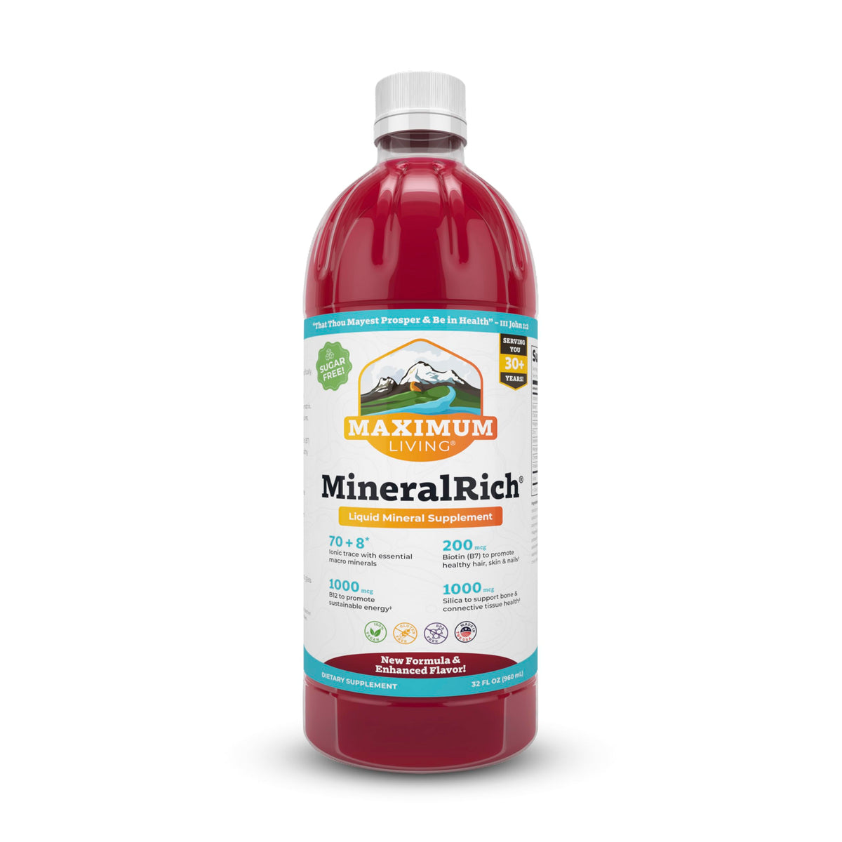 Maximum Living Trace Minerals 454g liquid supplement front view