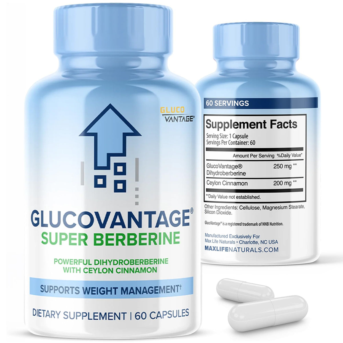 MAXLIFE NATURALS Dihydroberberine Capsules 250mg front view