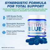 MAXLIFE NATURALS Methylene Blue Gummies on a wooden table