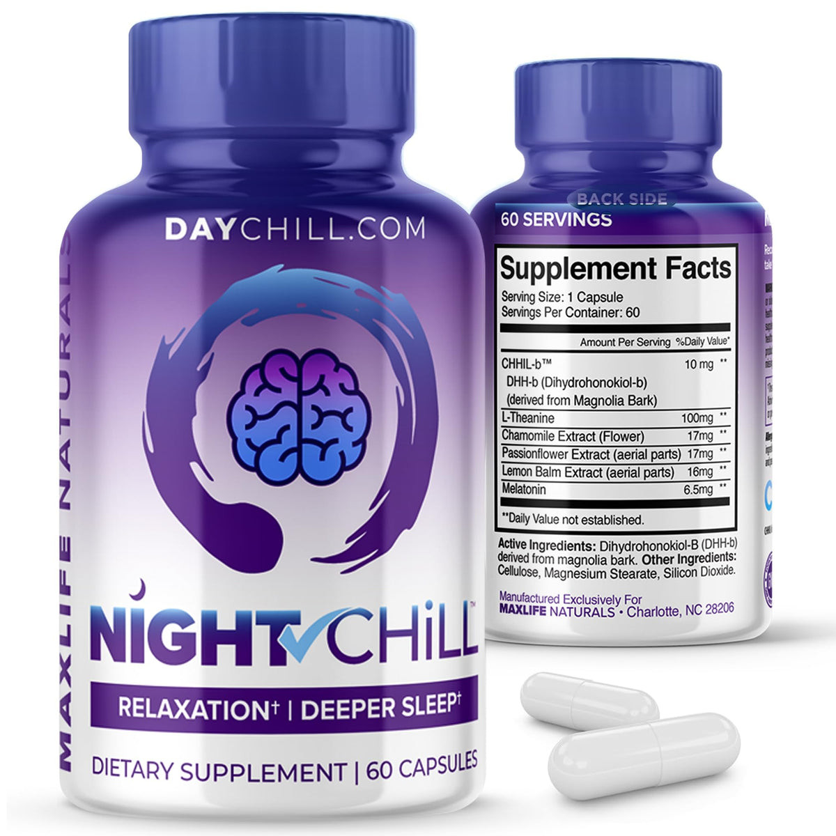 MAXLIFE NATURALS Sleep Supplement 60 capsules front view