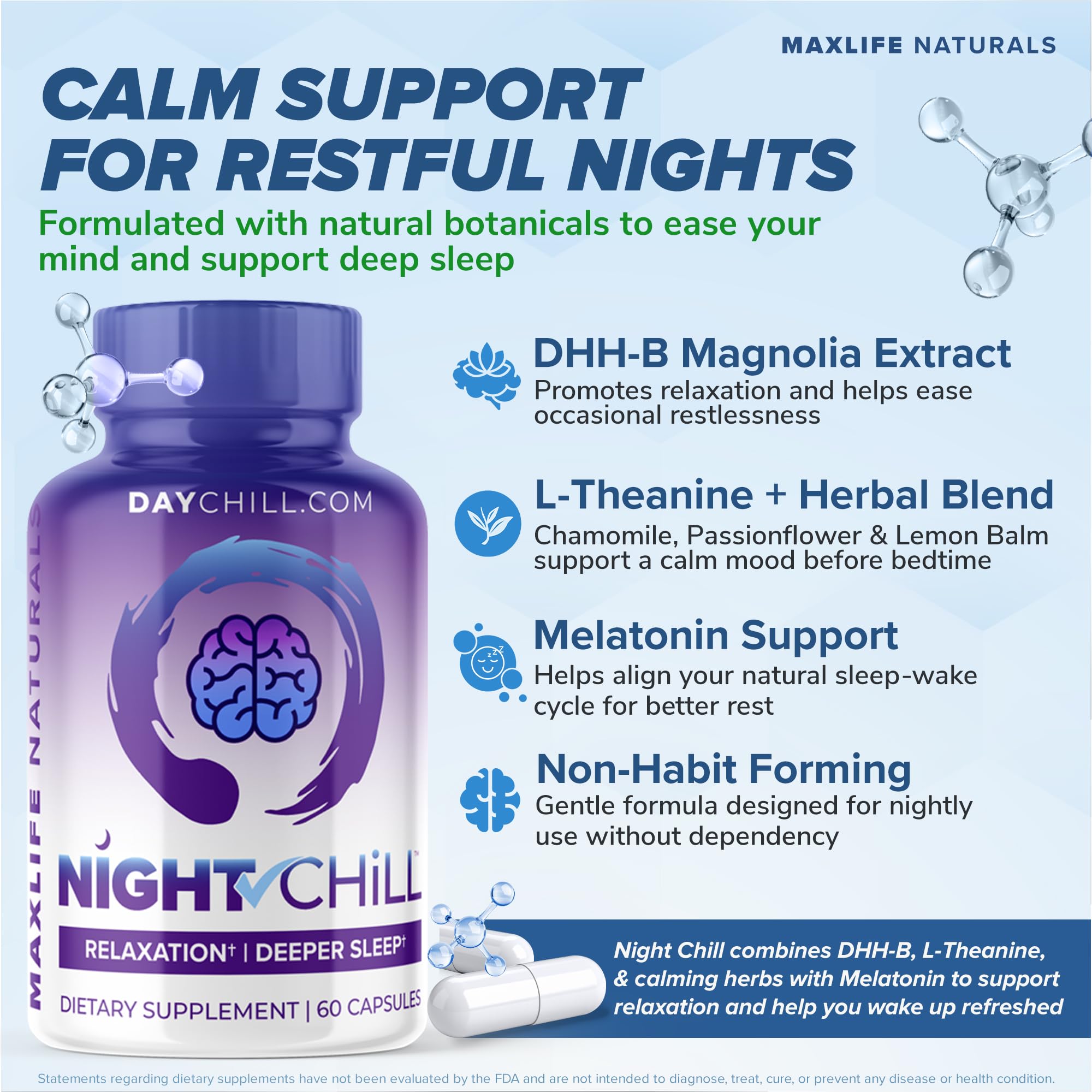 MAXLIFE NATURALS Sleep Supplement bottle side view